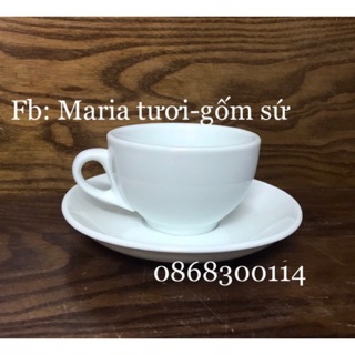 Cốc cafe capuchino trắng trơn 200ml