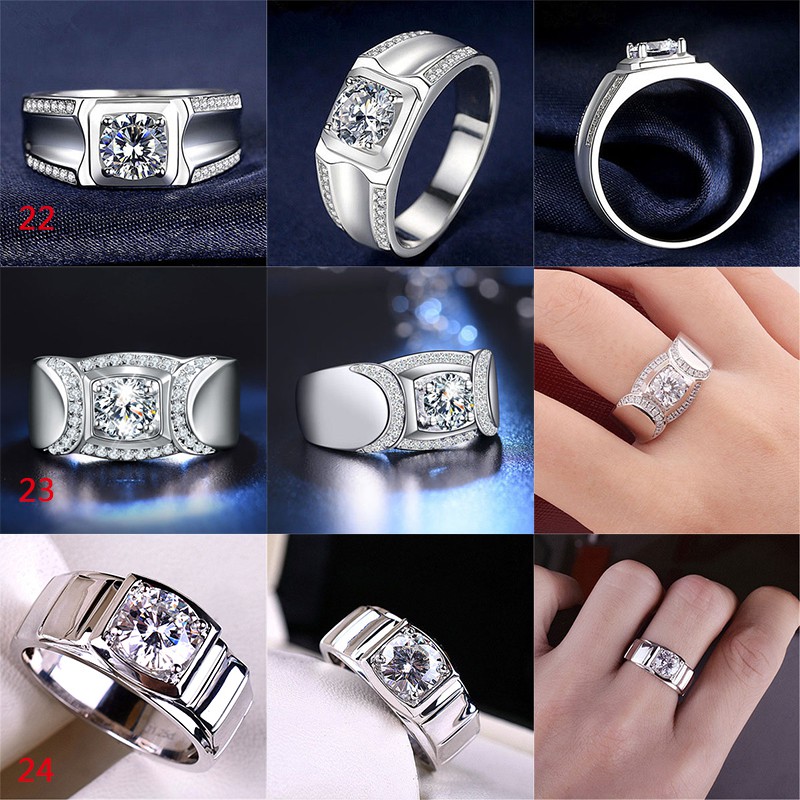 Nhẫn Mạ Bạc 925 50 Kiểu Dáng Khác Nhau Cho Nam Giới Cincin-S1