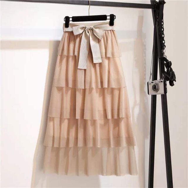 Chân váy tầng nhũ cạp nơ hàng QCl1 | BigBuy360 - bigbuy360.vn
