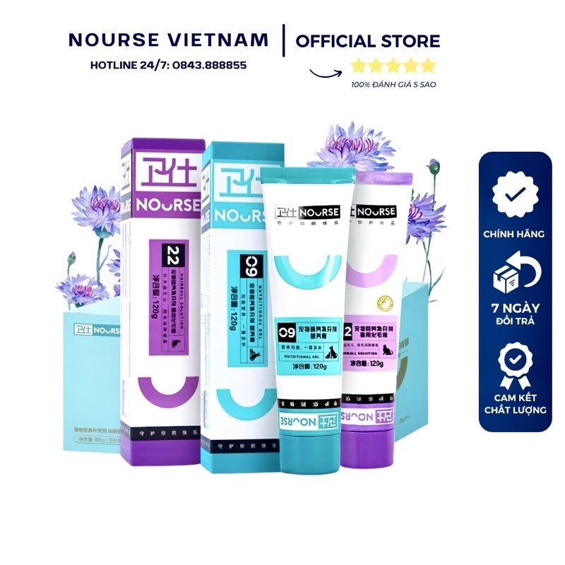 [Mã PET50 giảm 10% - tối đa 50K đơn 250K] Combo gel dinh dưỡng Nourse 09 và gel tiêu búi lông Nourse 22 cho mèo (240gr)