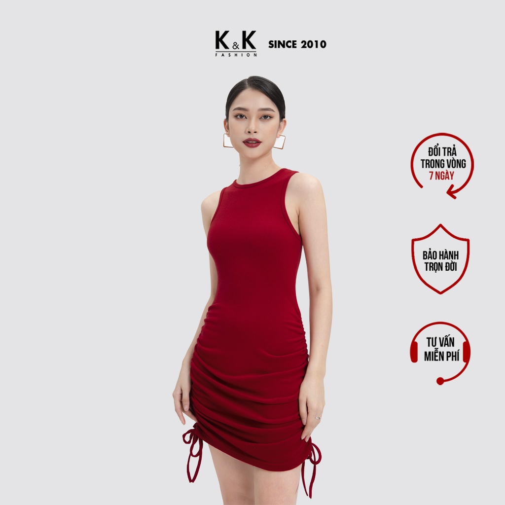 Đầm Thun Ôm Cổ Tròn Sát Nách K&K Fashion HL17-25 Chất Liệu Thun Nhật
