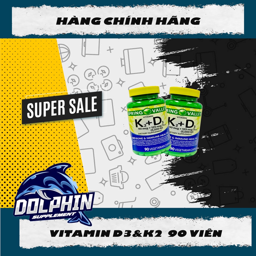 Spring Valley – D3K2 – 90 viên - Hỗ trợ xương khớp