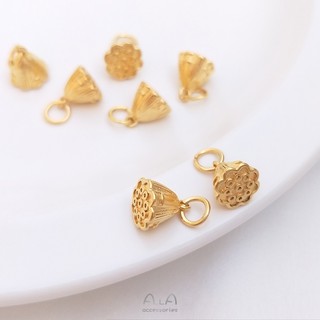 Mặt Dây Chuyền Hình Hoa Sen Màu Vàng Cát Không Phai Màu Sắc Thủ Công diy