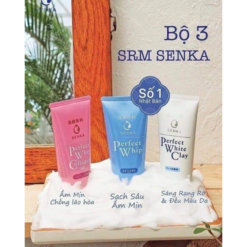 Sữa rửa mặt tạo bọt bổ sung Collagen Senka Perfect Whip Collagen In 120g