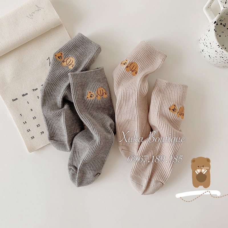 Tất Trẻ Em Cao Cấp, Tất Vớ Thêu Ong Cao Cổ Cotton Cho Bé Từ 1 đến 12 tuổi Chất Siêu Đẹp