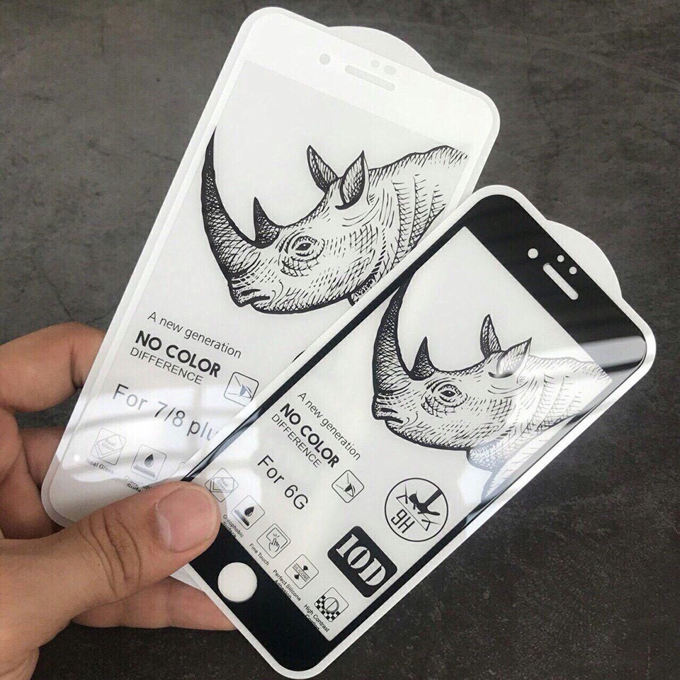 Kính cường lực iphone 10d tê giác full màn iphone 6 7 7plus 8plus x xsmax 11 11promax 12 13 14 pro max promax plus