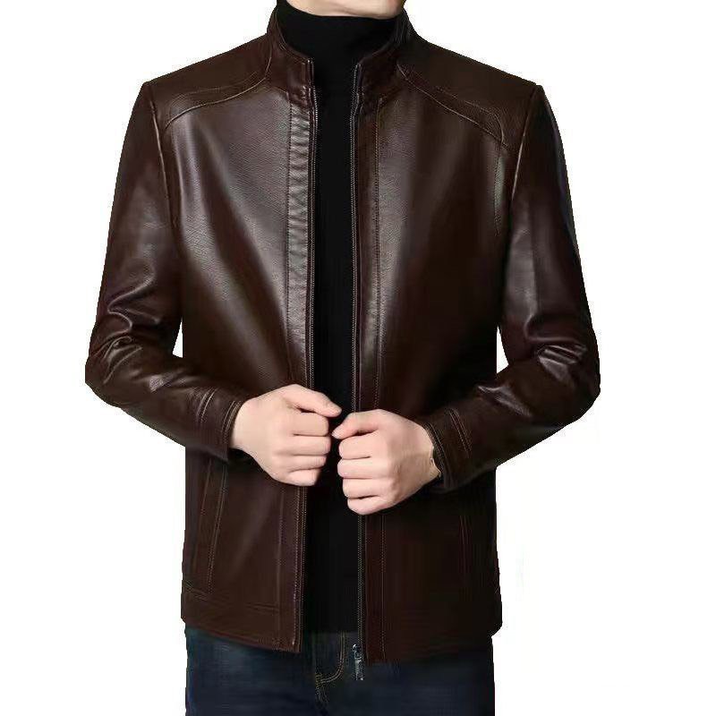 Áo khoác da nam lót nỉ trung niên, áo da nam thời trang | BigBuy360 - bigbuy360.vn