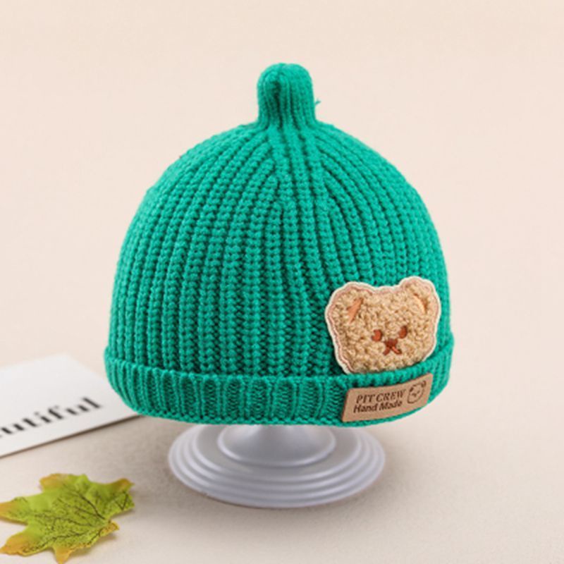 Mũ Len Dệt Kim Họa Tiết Hoạt Hình Xinh Xắn Theo Phong Cách Thu Đông Dành Cho Bé