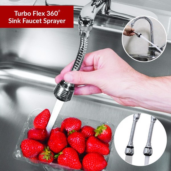 [Thánh rửa nhà bếp] Vòi Xịt Nước Tăng Áp Cho Vòi Bồn Rửa 360 Inox