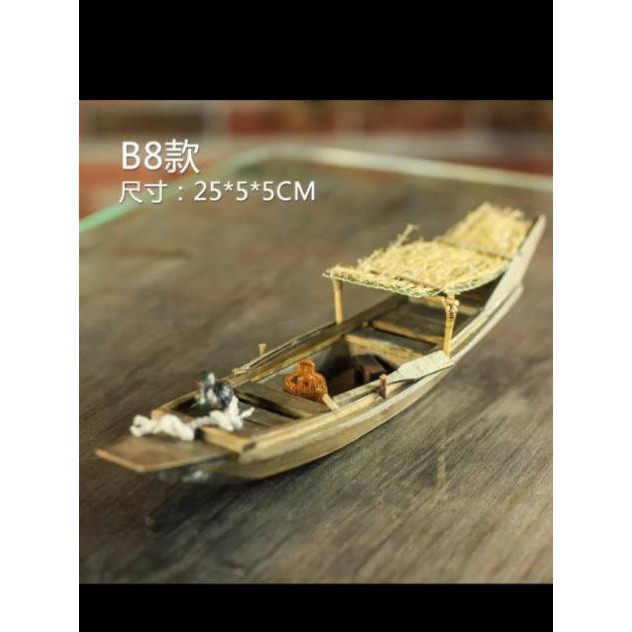 mô hình thuyền gỗ nổi trang trí bể cá, bể thủy sinh