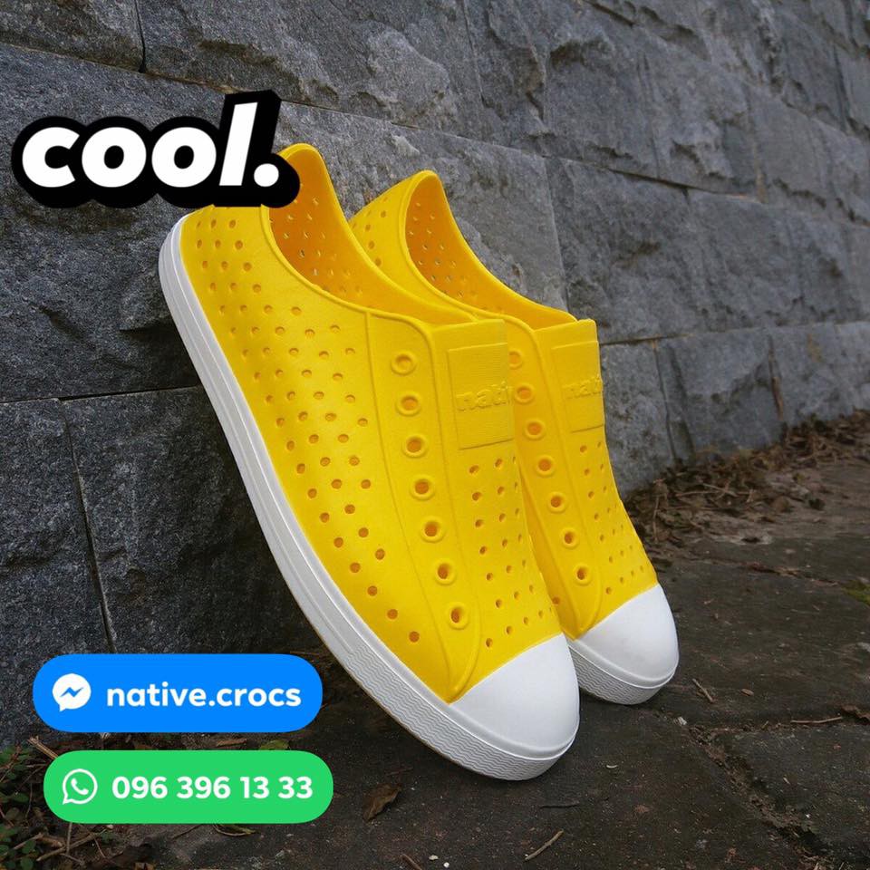 _Giày Nhựa Native Jefferson - Chất Nhựa E.V.A Siêu Nhẹ, Không Thấm Nước - Màu Vàng