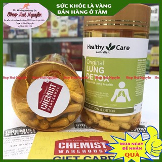 Thải độc phổi Healthy Care Lung Detox Original của Úc lọ 180 viên, giúp thanh lọc và giải độc tố cho phổi