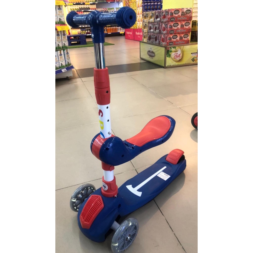 Xe Trượt Scooter Trẻ Em Có Ghế Gấp Gọn 3 Bánh Phát Sáng, Có Nhạc Và Đèn Báo, Dành Cho Bé Từ 2-12 Tuổi