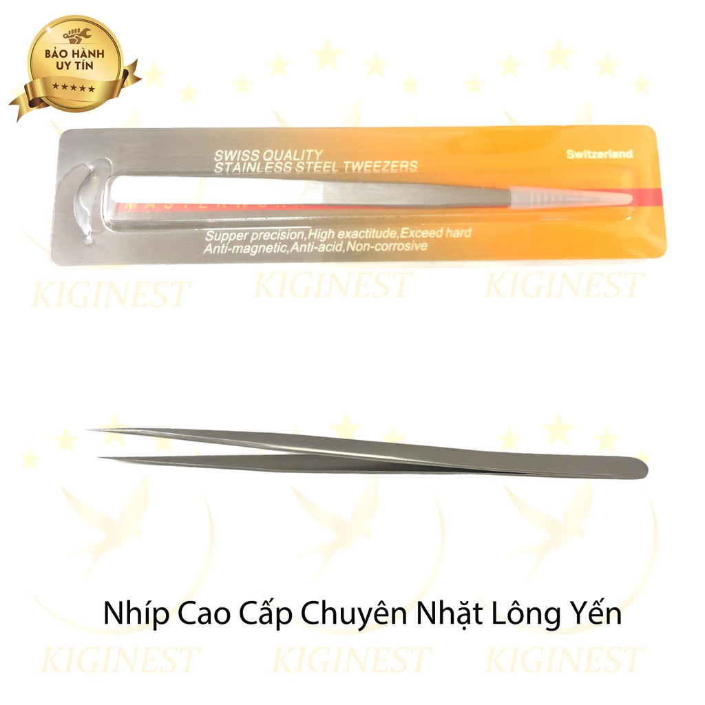 Nhíp Bìa Cam Đầu Nhọn Chuyên Nhặt Lông Yến, Nối Mi, Gắp Linh Kiện Điện Tử