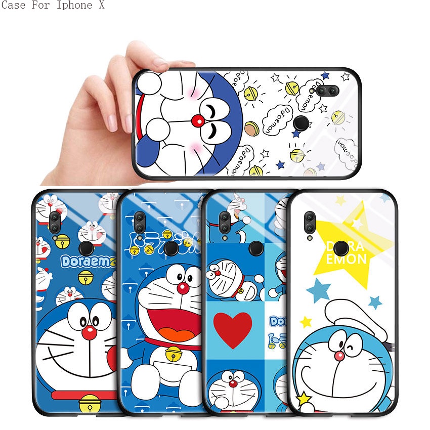 iPhone X XS XR 11 Pro Max Cho Ốp lưng điện thoại In Hình Doraemon Cat Compatible