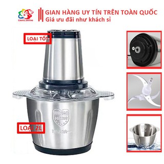 [Loại Tốt] Máy xay thịt, máy xay cầm tay đa năng 2 lít công suất lớn cối inox cao cấp, bền bỉ và chất lượng