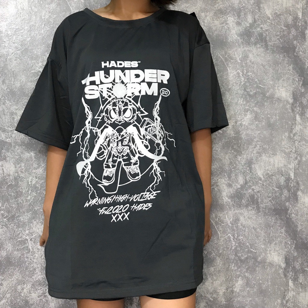 Áo thun tay lỡ phông Unisex nam nữ chất Premium Cotton oversize đến 70kg form rộng THUNDER ST.RM TA99