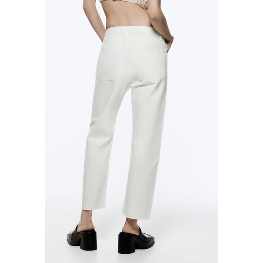 Quần jeans ngố ZARA trắng size 38 - 8246049 có sẵn