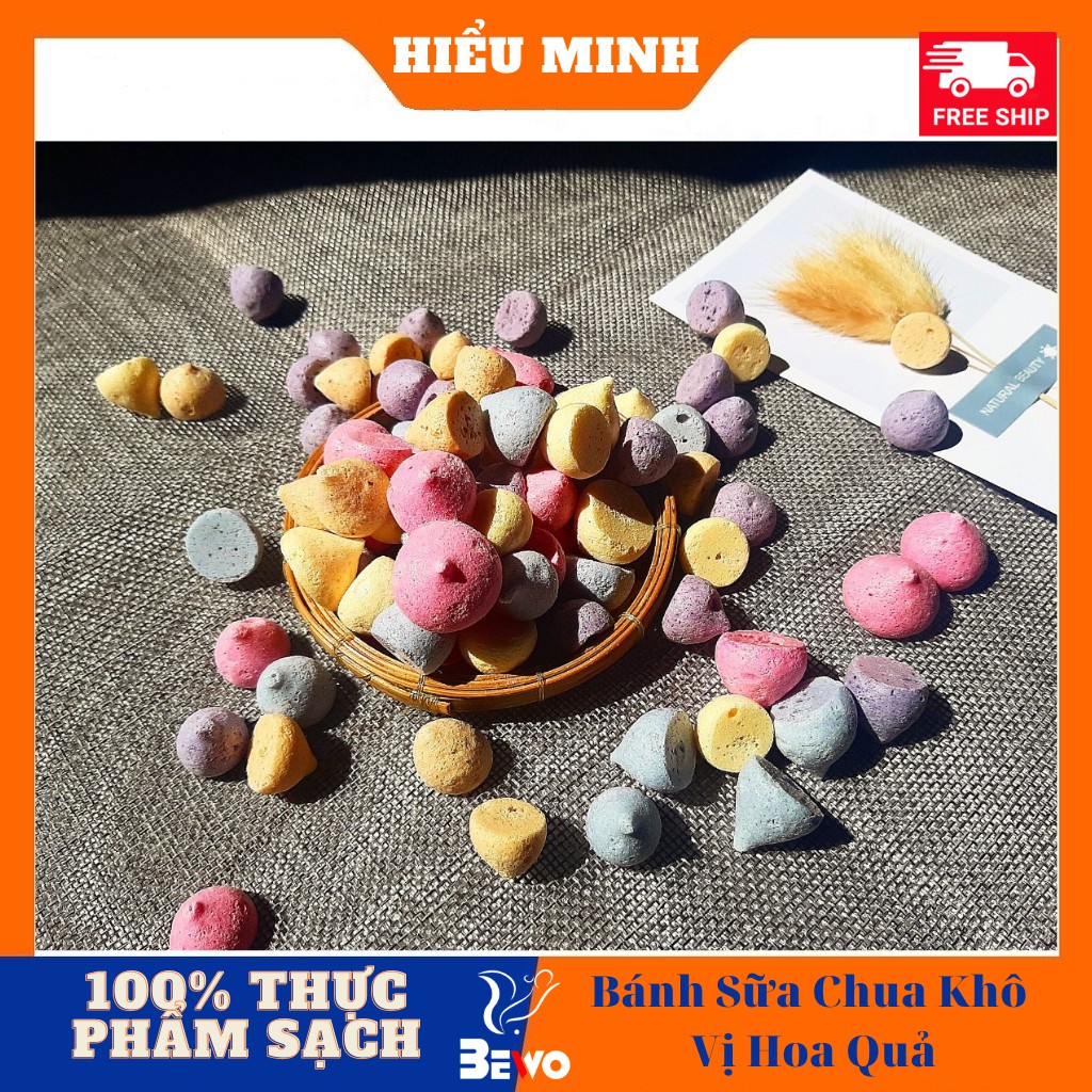 Sữa chua khô vị hoa quả ,bánh ăn dặm cho bé nguyên liệu 100% hữa cơ, Yogurt meringue cookies handmade- HSD 6 tháng