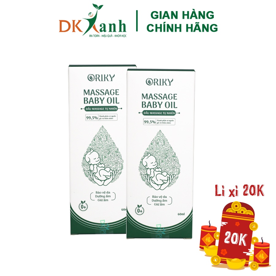 Combo 2 chai Dầu massage cho bé Oriky 60ml