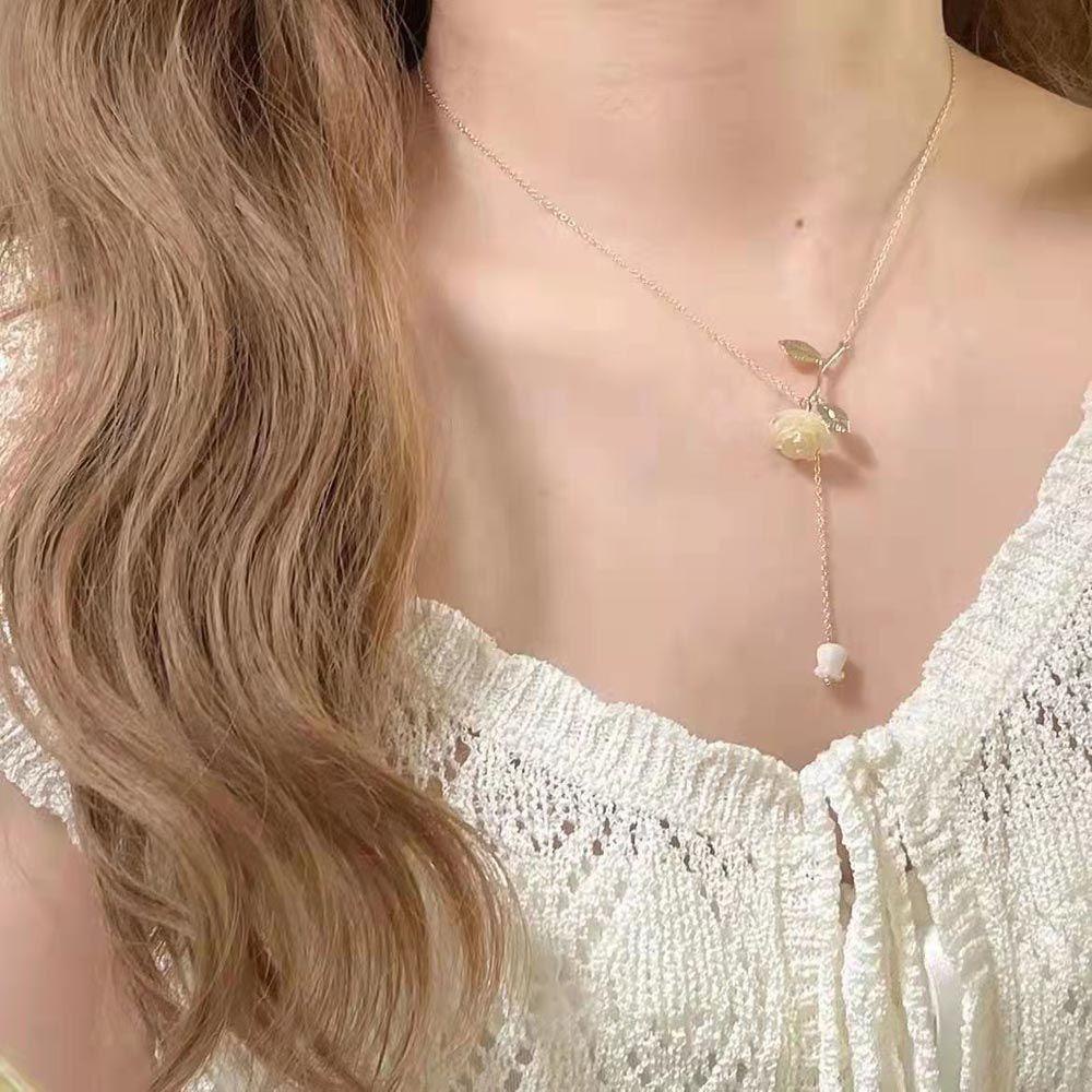 Dây Chuyền VANES1 Mặt Hình Giọt Nước Phong Cách Hàn Quốc Ngọt Ngào Cho Nữ