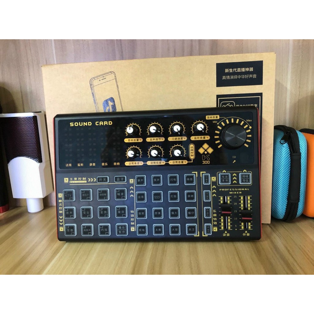 Soundcard K300 AutoTune, hát karaoke, thu âm và livetream được cả 3 ĐT cùng lúc - giúp âm thanh trọn vẹn