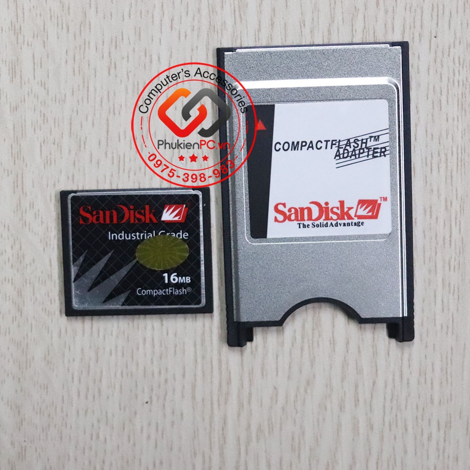 Combo thẻ nhớ CF công nghiệp 16Mb dung lượng thấp, áo thẻ nhớ PCMCIA, đầu đọc thẻ nhớ USB