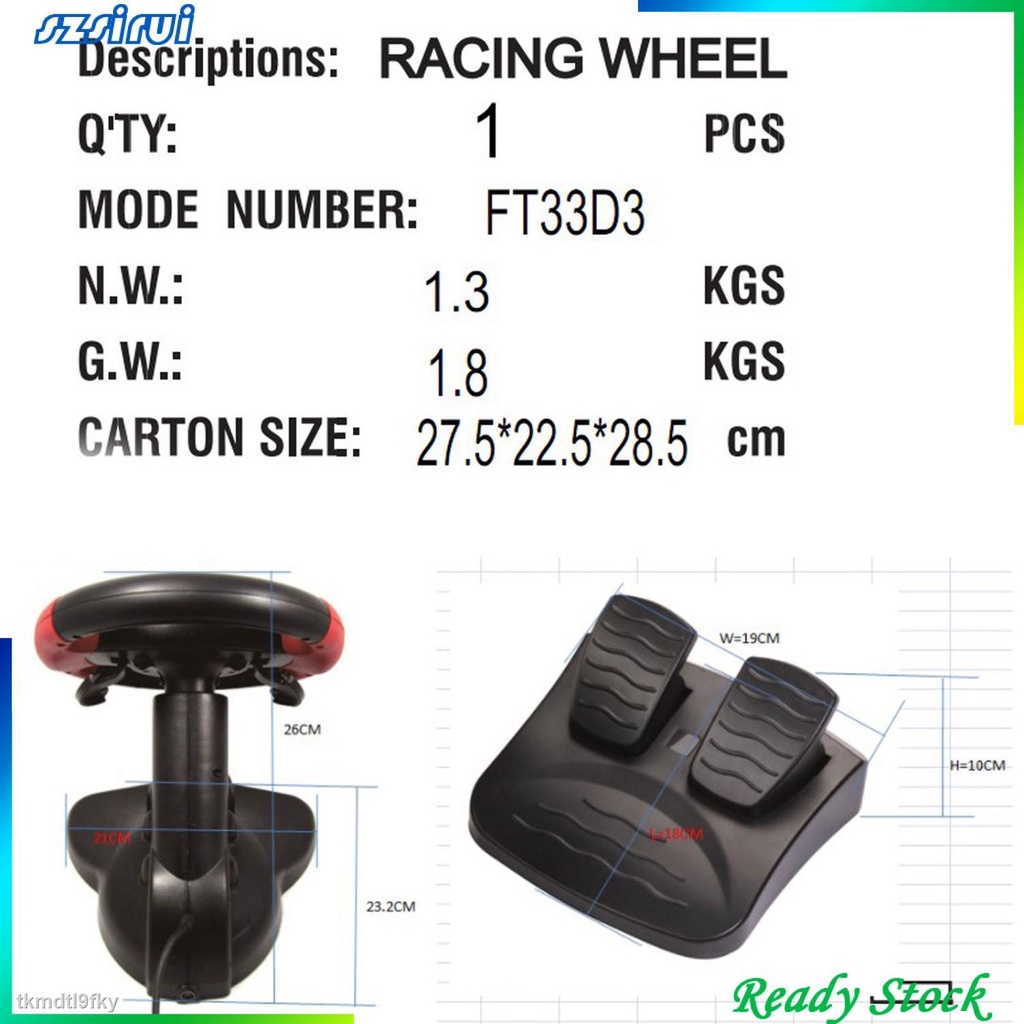 BÁN SỈ Bộ vô lăng & bàn đạp có giả lập cho chơi game đua xe trên PC