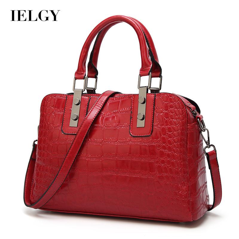 Túi IELGY đeo vai họa tiết da cá sấu thời trang Âu Mỹ dành cho nữ