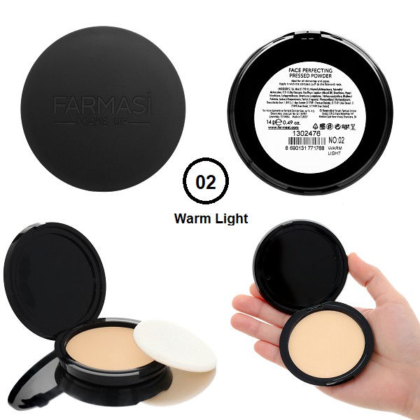 Phấn Phủ Mịn Da Kiềm Dầu Hoàn Hảo Farmasi Make Up Face Perfecting Pressed Powder 14g (1906POW)