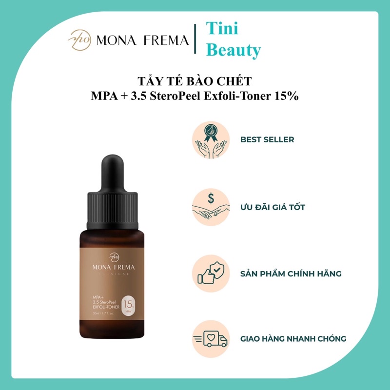 Tẩy tế bào chết Mpa+3.5 SteroPeel Exfoli-Toner 15% Mona Frema