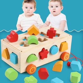Đồ Chơi Xe Kéo Thả Hình Giúp Bé Học Hình Khối Màu Sắc Và Số Đếm (ô tô)