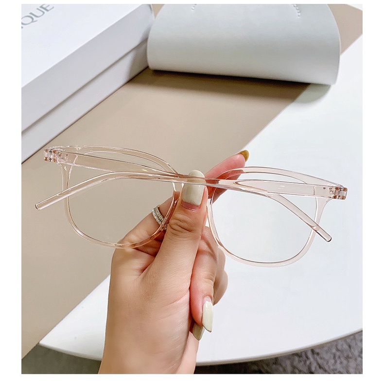 Mắt Kính Gọng Cận Đính 2 Chấm Form Vuông 612 Nhiều Màu Retro Phong Cách Hàn Quốc - Hazo