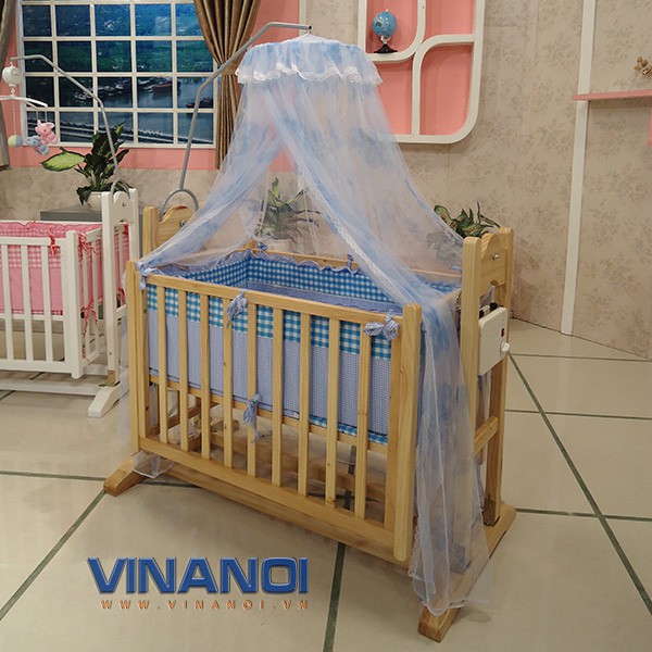 VINANOI VNN301 - Nôi điện tự động đa năng 4 trong 1 gỗ tự nhiên