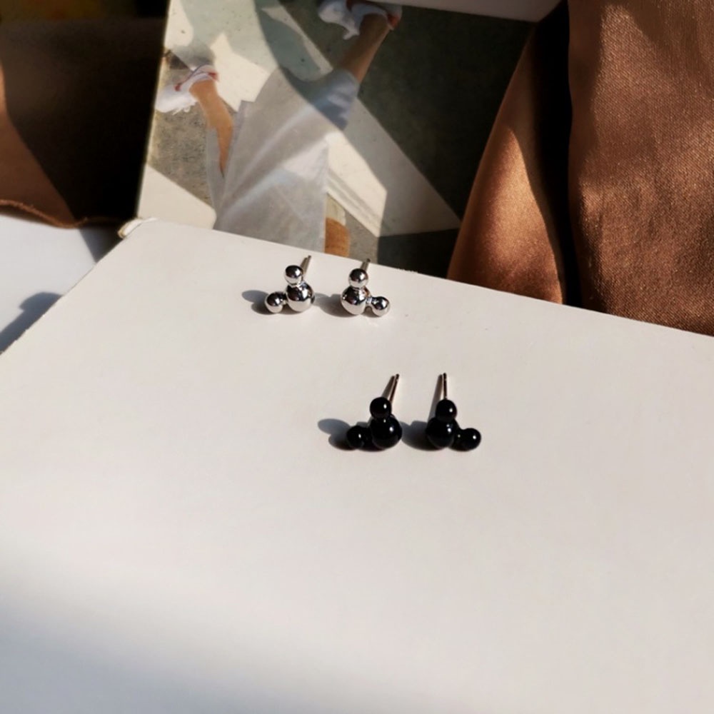 Bông Tai Mini Mạ Bạc 925 Thiết Kế Đơn Giản Dễ Thương Phong Cách Hàn Quốc