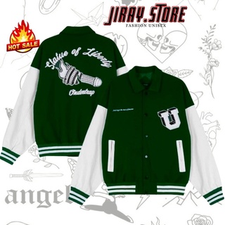 Áo Varsity Jacket - Áo Khoác Bomber Cardigan LIBERTY Ullzang (có form rộng XL) - JIRAY.STORE