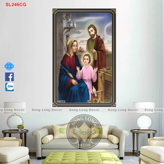 Tranh dán tường 3D Gia đình thánh gia -SL246CG- Tranh 3D công giáo Song Long Decor