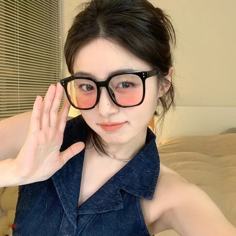 Mắt Kính Gọng Vuông Màu Đen Chống Ánh Sáng Xanh Thời Trang Cho Nữ