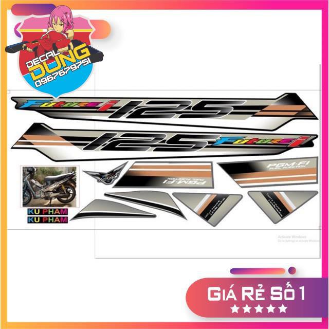 Tem xe  Future i 125 xám đen vàng đồng