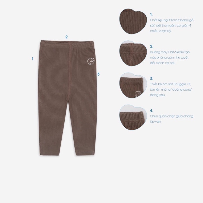 Bubaby - Quần legging dài cho bé trai bé gái hãng bubaby