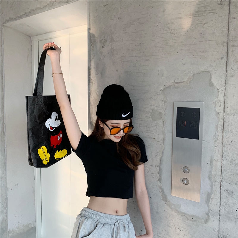 Áo Thun Croptop Tay Ngắn Dáng Ôm Thời Trang Mùa Hè Cho Nữ