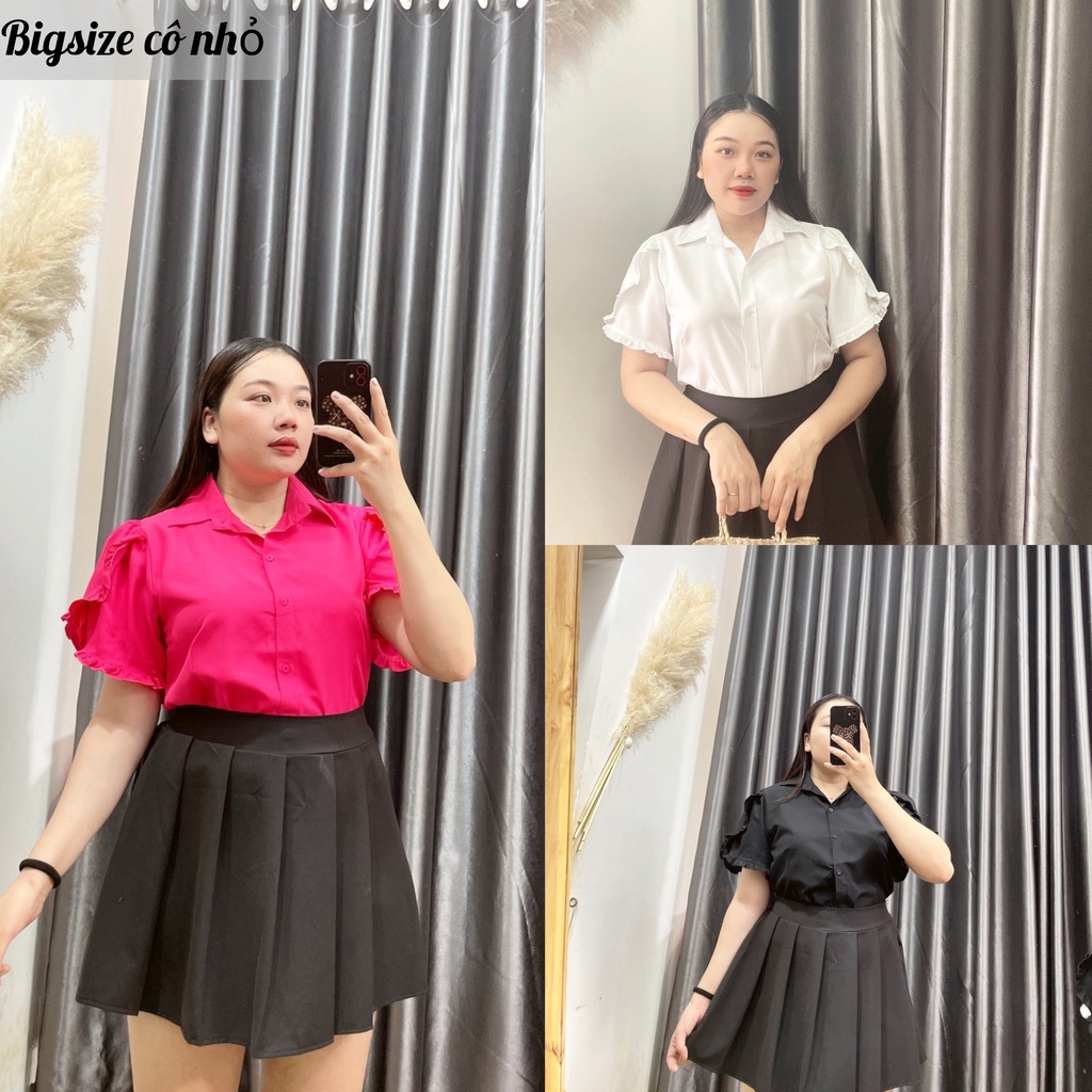 Áo Sơ Mi Kiểu Bigsize Tay Búp Dễ Thương, Sơ Mi Công Sở Lên Phom Cực Xinh MÃ SM BÚP