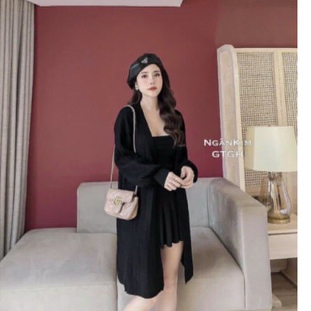 Áo khoác cadigan len bo tay loại 1