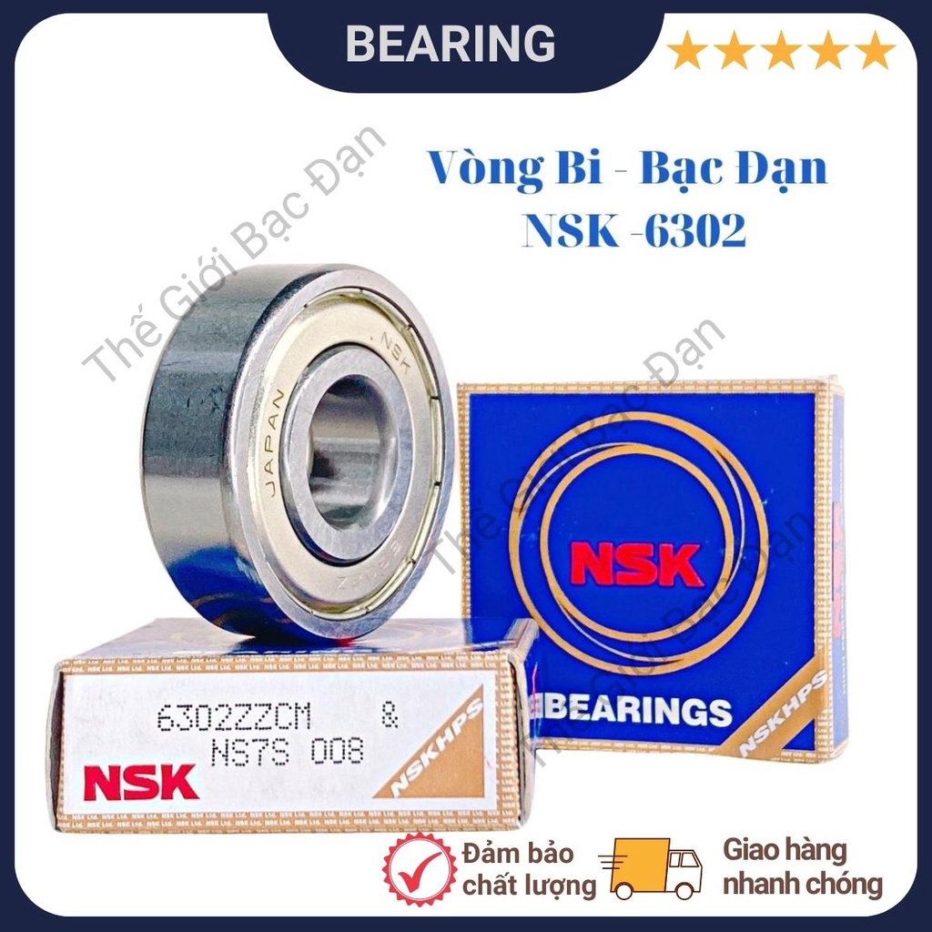 Vòng bi bạc đạn NSK 6302 ZZCM - hàng đẹp - chất lượng cao - Thế Giới Bạc Đạn