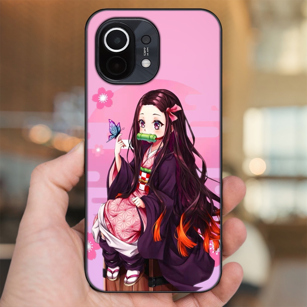 Ốp lưng Xiaomi Mi 11 viền đen in hình Nezuko Kimetsu no Yaiba