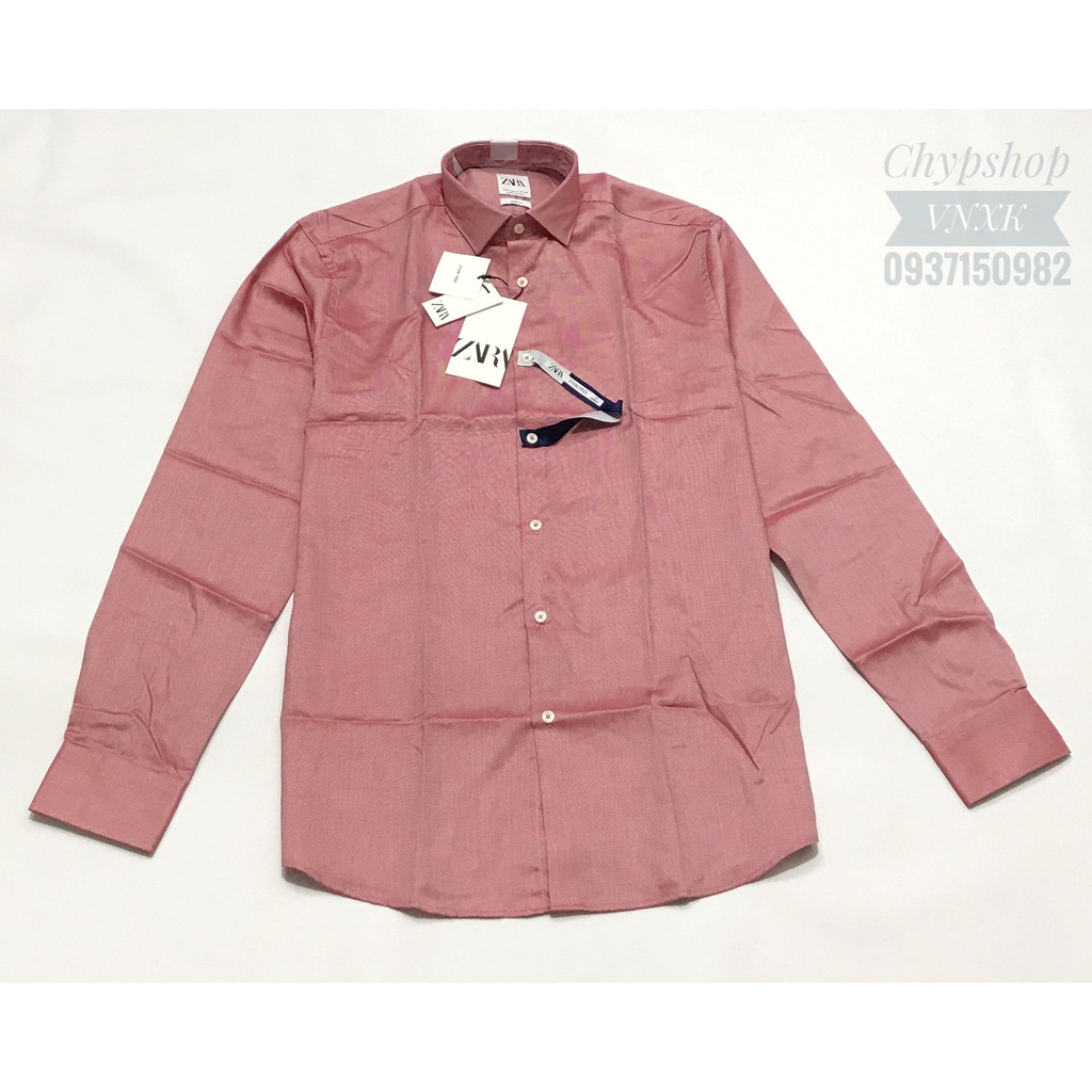 Áo sơ mi nam tay dài ZARA công sở chất vải cotton thoáng mát, form slim fit.