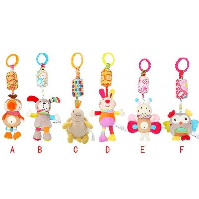 Đồ chơi treo cũi nôi lục lạc thú bông cho bé kích thích thị giác vải an toàn có thể nhai HALIBABY TN15
