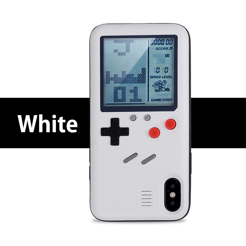Ốp điện thoại TPU mềm thiết kế máy chơi game xếp gạch cổ điển cho iPhone 6 6s 7 8 Plus 11 Pro X XS XR Max