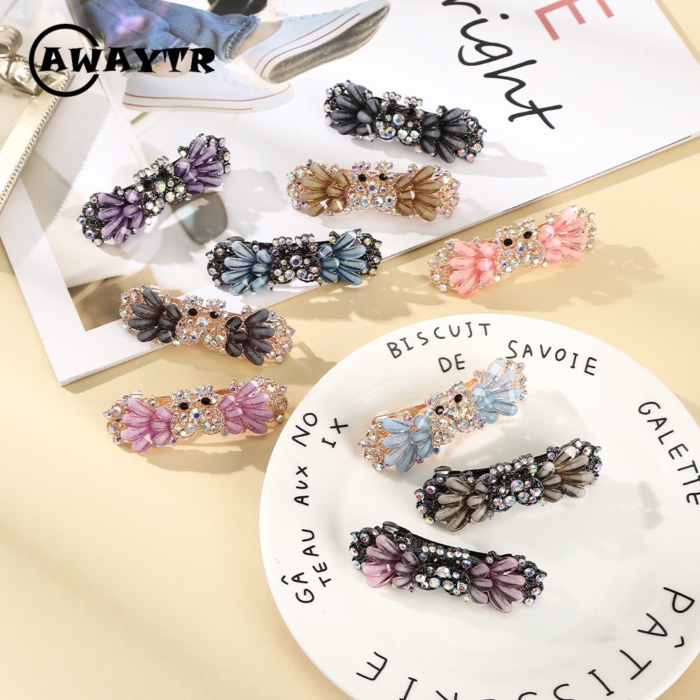 Kẹp Tóc Đính Đá Pha Lê Nhân Tạo 7Cm Thời Trang Cho Nữ