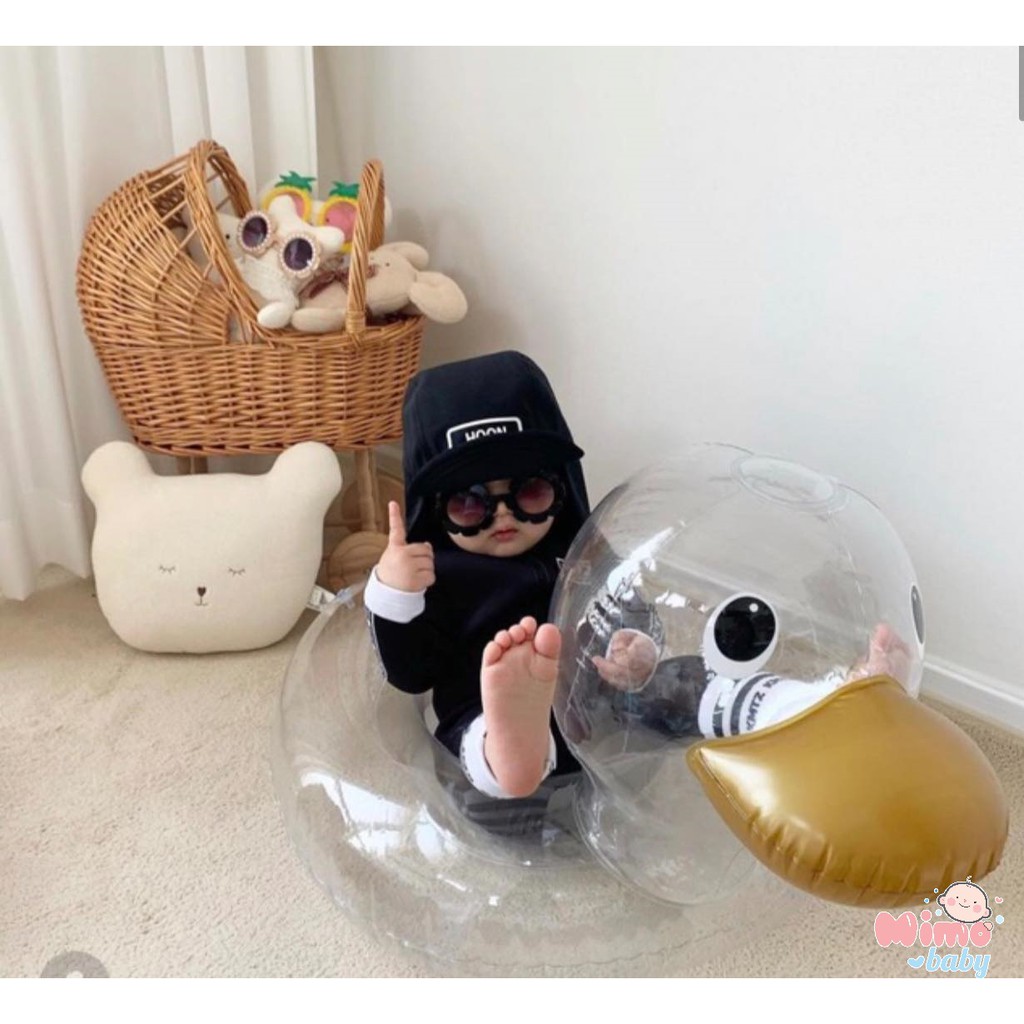 [Mã LIFETOY30K giảm 15% đơn 150K] Phao bơi vịt trong suốt cho bé PB04 Mimo Baby